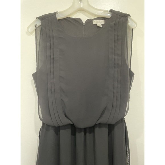 BISOU BISOU Black Formal Draped Pleated Keyhole Maxi Long Tie back Dress Size 8 - Picture 2 of 7